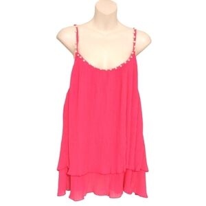 🔵BOGO FREE🔵 Chicme Pleated Layered Strappy Top w Pearls Sz XL